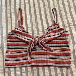 ARDENE stripped crop top with tie in front. women’s size S